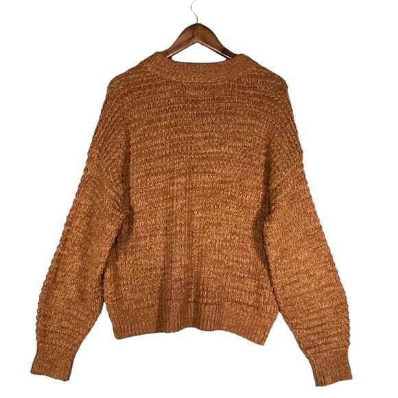 Universal Thread Sweater Women Size L Caramel Brown Thick Knit Short Length R73 - Picture 6 of 11